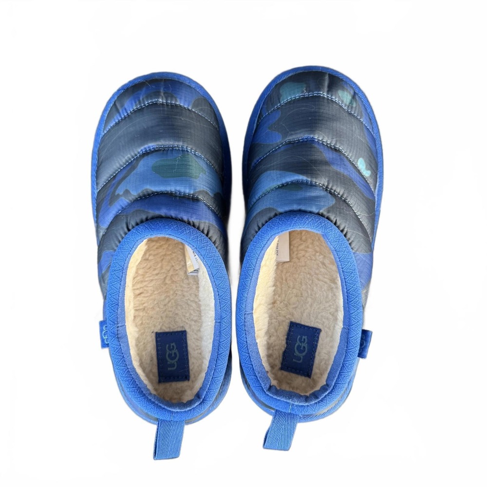 UGG Blue Camouflage Quilted Slippers with Shearling Lining  kids size 3‎